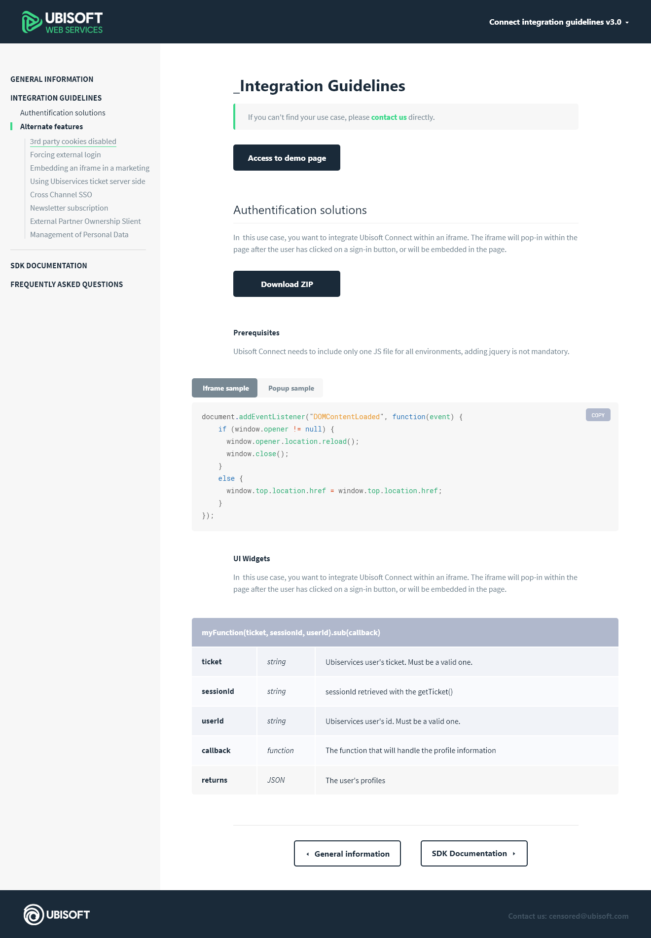 Ubisoft documentation usecases