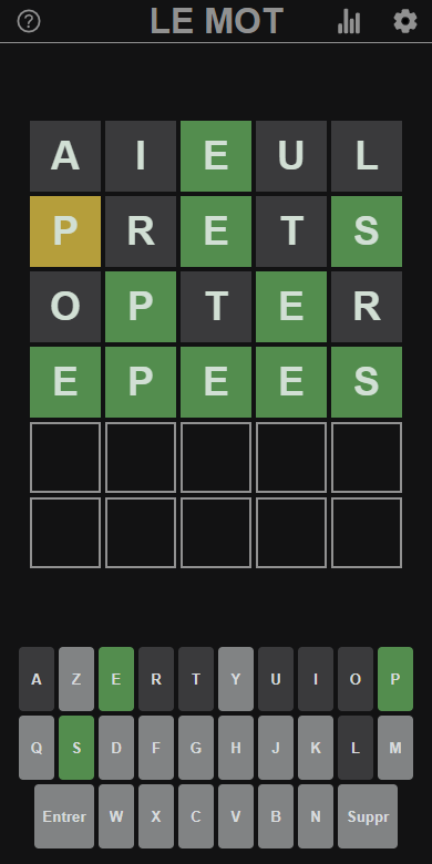 Wordle old interface